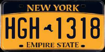 NY license plate HGH1318