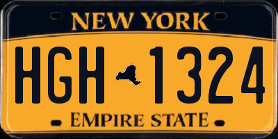 NY license plate HGH1324