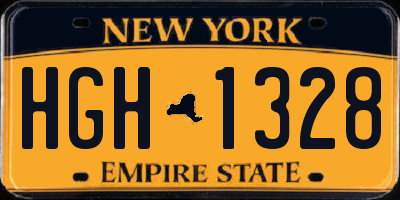 NY license plate HGH1328