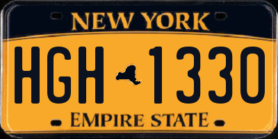 NY license plate HGH1330