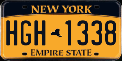 NY license plate HGH1338