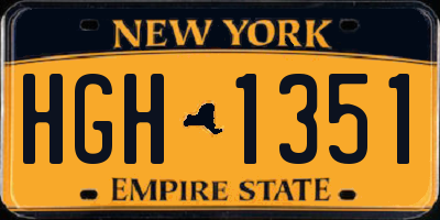 NY license plate HGH1351