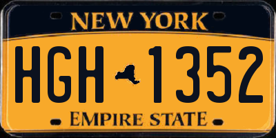 NY license plate HGH1352