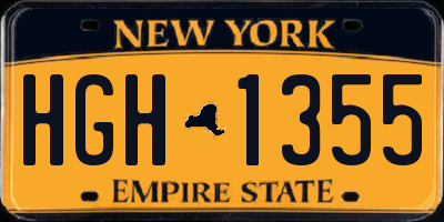 NY license plate HGH1355