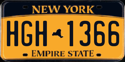 NY license plate HGH1366
