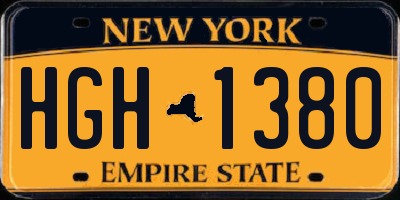 NY license plate HGH1380