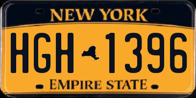 NY license plate HGH1396