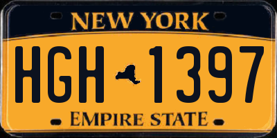 NY license plate HGH1397