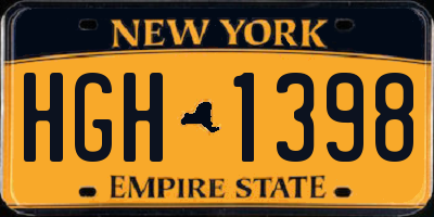 NY license plate HGH1398