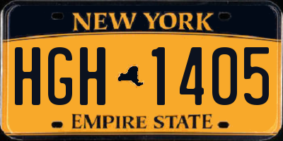 NY license plate HGH1405