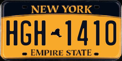 NY license plate HGH1410