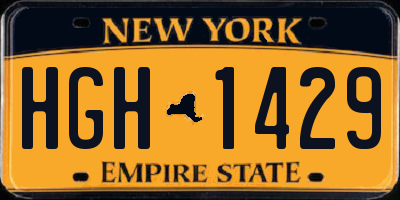 NY license plate HGH1429