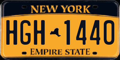 NY license plate HGH1440