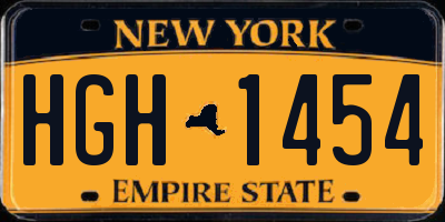 NY license plate HGH1454