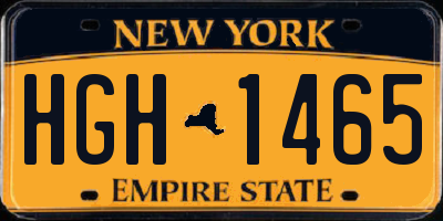 NY license plate HGH1465