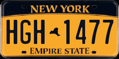 NY license plate HGH1477