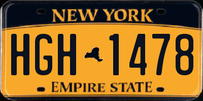 NY license plate HGH1478