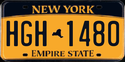 NY license plate HGH1480