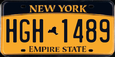 NY license plate HGH1489
