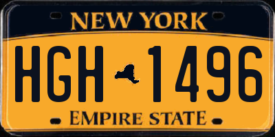 NY license plate HGH1496
