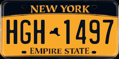 NY license plate HGH1497