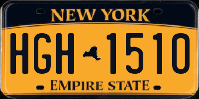 NY license plate HGH1510