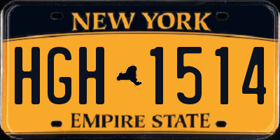 NY license plate HGH1514