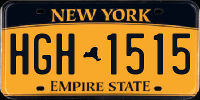 NY license plate HGH1515