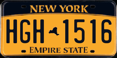 NY license plate HGH1516