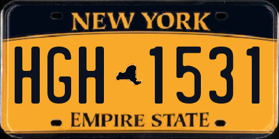 NY license plate HGH1531
