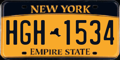 NY license plate HGH1534