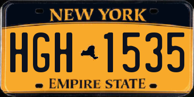 NY license plate HGH1535