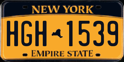 NY license plate HGH1539