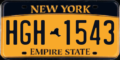 NY license plate HGH1543
