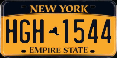 NY license plate HGH1544