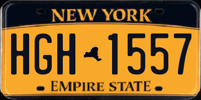 NY license plate HGH1557