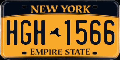 NY license plate HGH1566