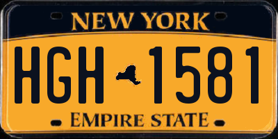 NY license plate HGH1581