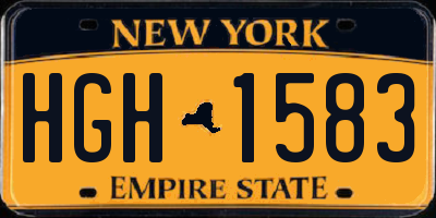 NY license plate HGH1583