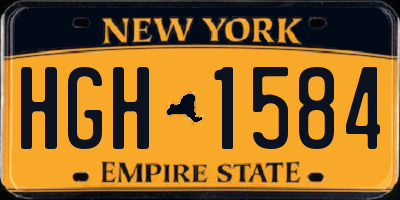 NY license plate HGH1584