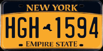 NY license plate HGH1594