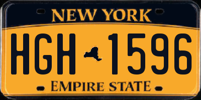 NY license plate HGH1596