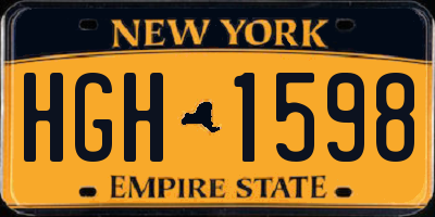 NY license plate HGH1598