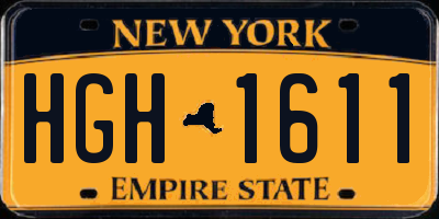 NY license plate HGH1611