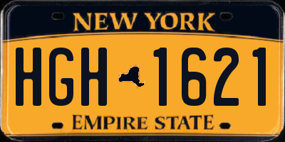 NY license plate HGH1621