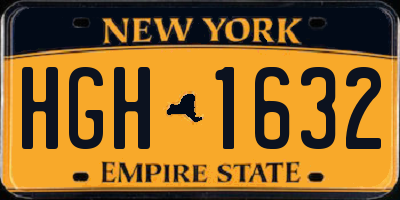 NY license plate HGH1632