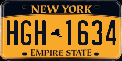 NY license plate HGH1634