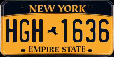 NY license plate HGH1636