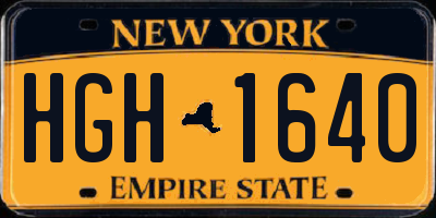 NY license plate HGH1640
