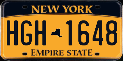 NY license plate HGH1648